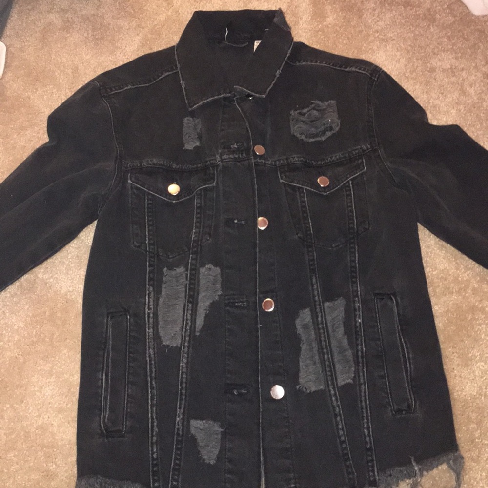 H&m black denim jacket